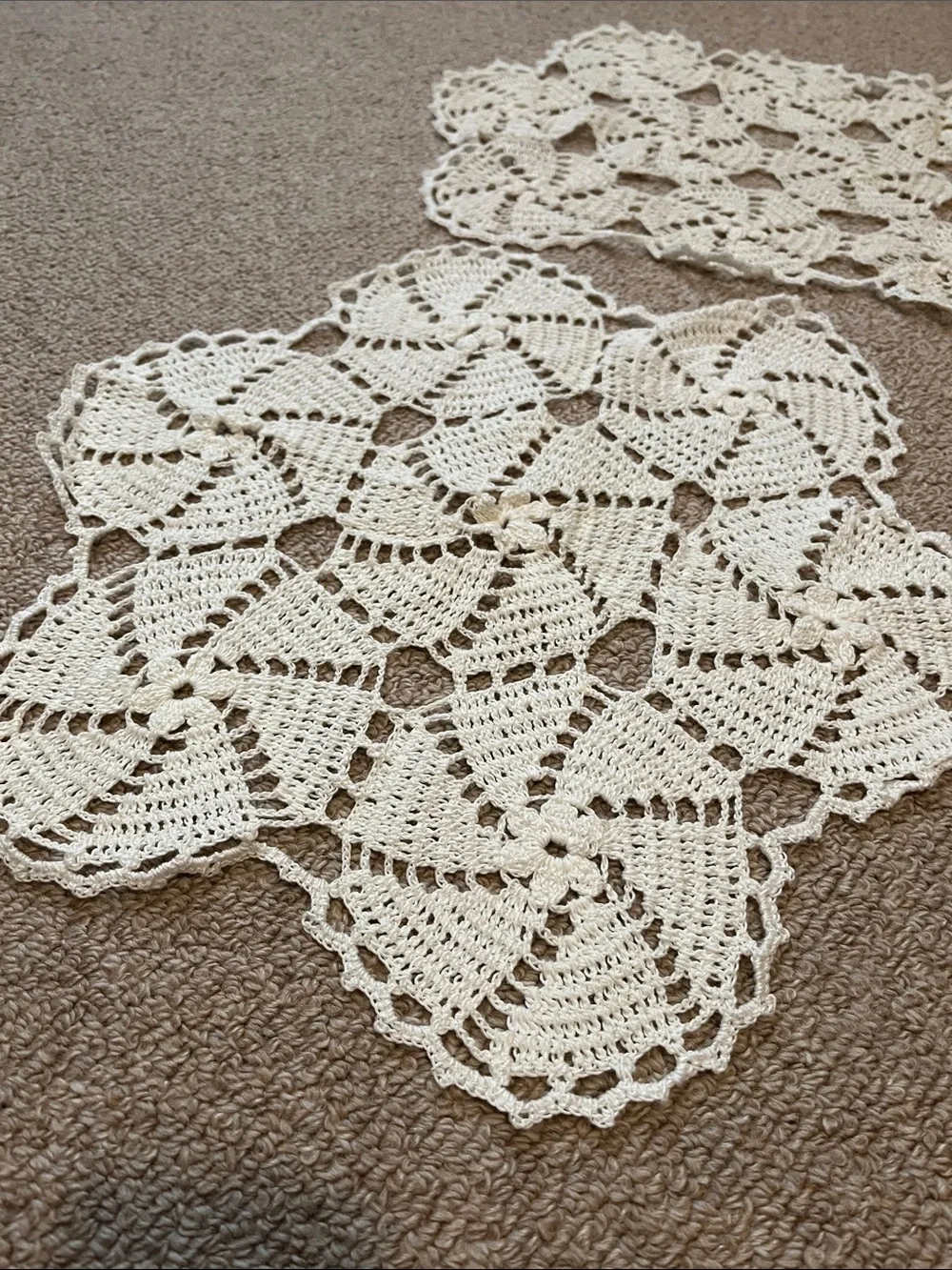 Handmade Crochet Doily Set - Cream Lace Table Covers